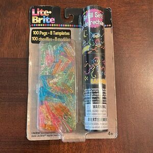 Lite Brite 100 Pegs and 8 Templates New Hasbro Toy Refill Set Light Brig…
